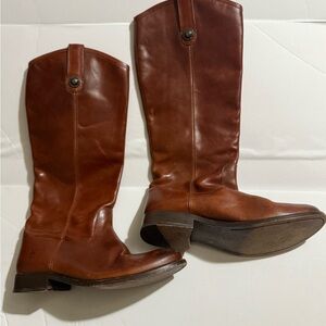 Frye Melissa Brown Leather Tall Boots women’s size 6.5 B
